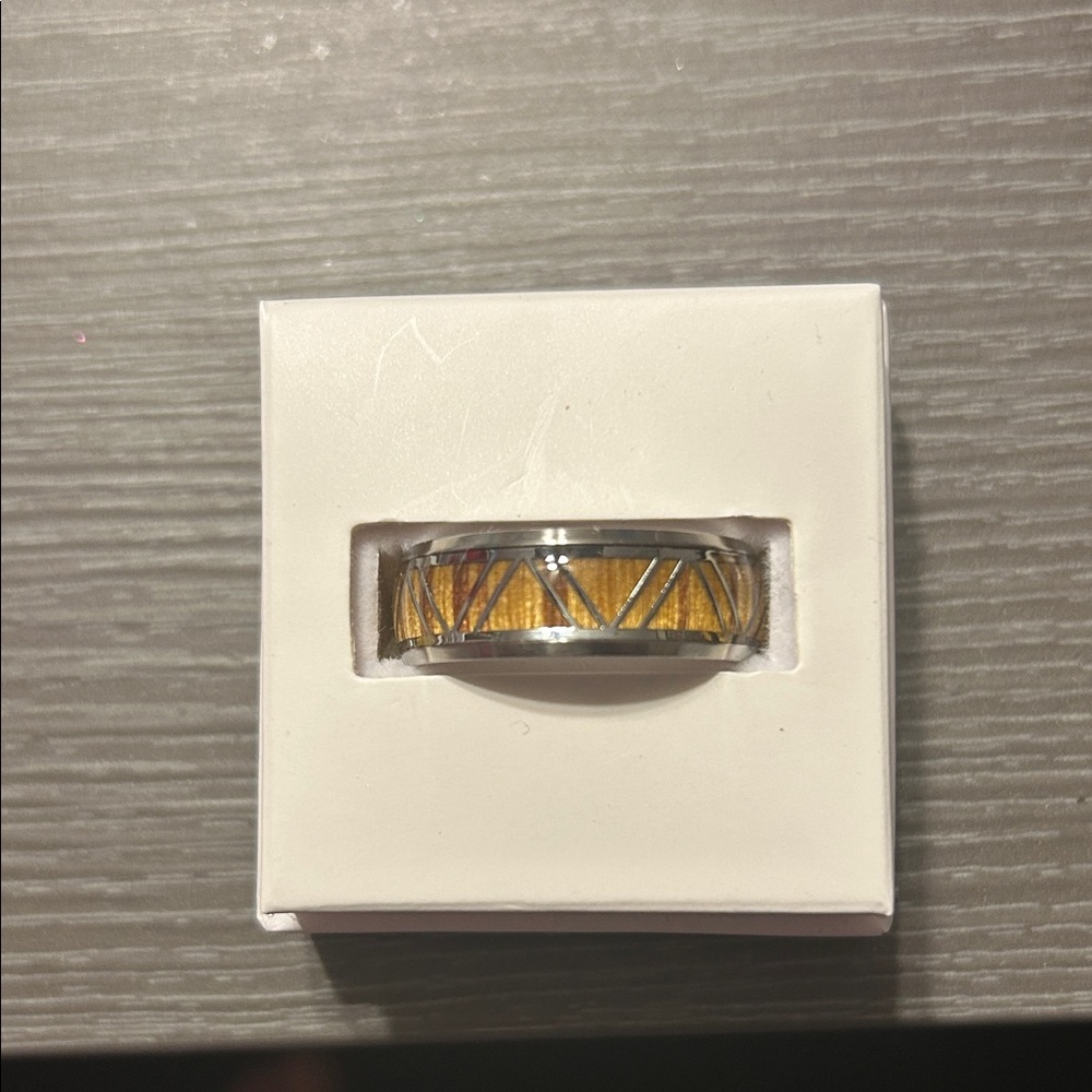 Brand New Titanium & Barrel Wood Men’s Band size 11-12.